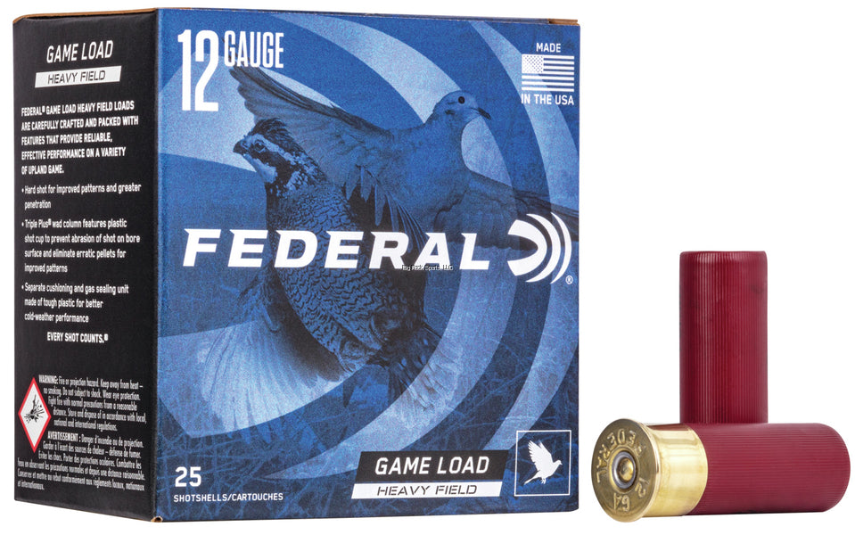 Federal H123 6 Game-Shok Upland - Heavy Field Shotshell 12 GA, 2-3/4 in, No. 6