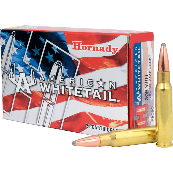 Hornady 8090 American Whitetail Rifle Ammo 308 WIN