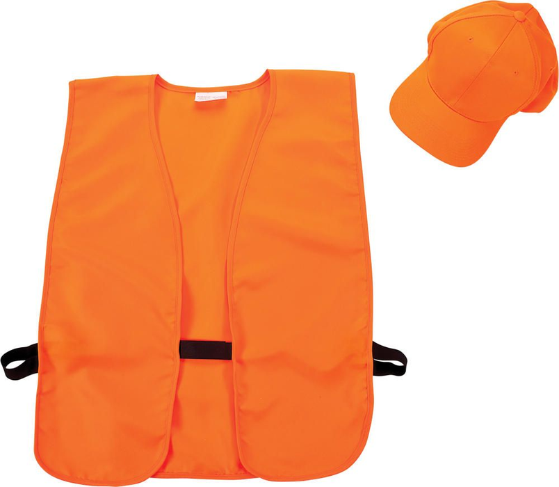 Allen Company Blaze Orange Hat and Vest Safety Bundle
