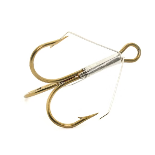 Mustad W3551-1/0-5 Classic Weedless Treble Hook, Size 1/0, Ringed Eye, Bronze, 5 per pack