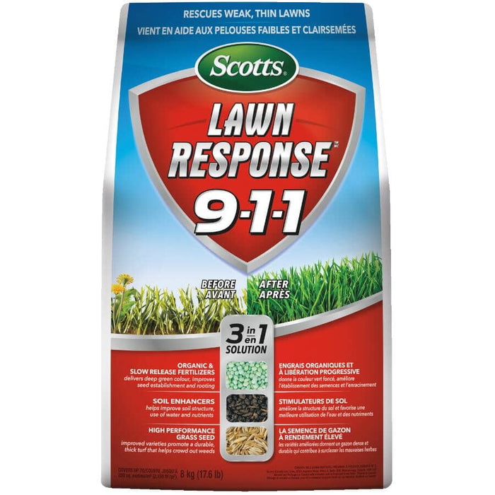 Scotts Lawn Response 9-1-1 Grass Seed and Fertilizer, 8 kg