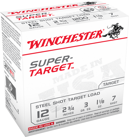 Winchester Super Target 12 Gauge, 2.75" Steel Shot Target Load