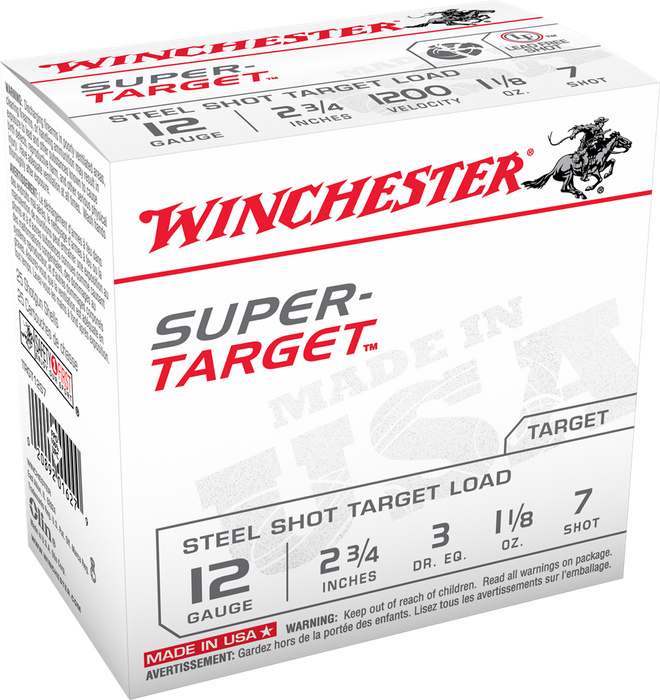 Winchester Super Target 12 Gauge, 2.75" Steel Shot Target Load